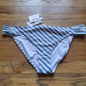 Jessica Simpson Nautical Blue And White Swimsuit Bikini Bottoms Women's Size XL